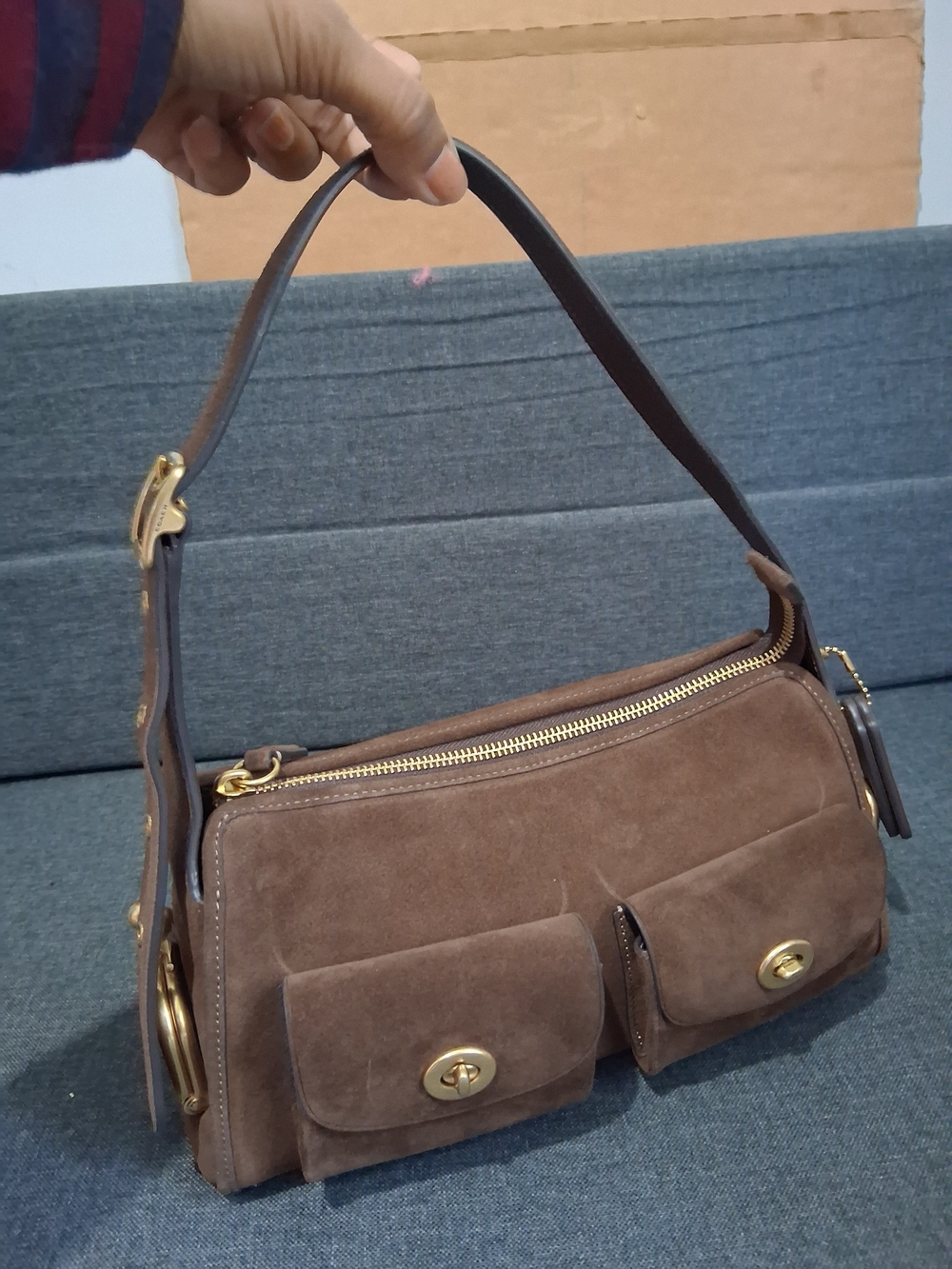 Coach Brown Suede Mini Haversack